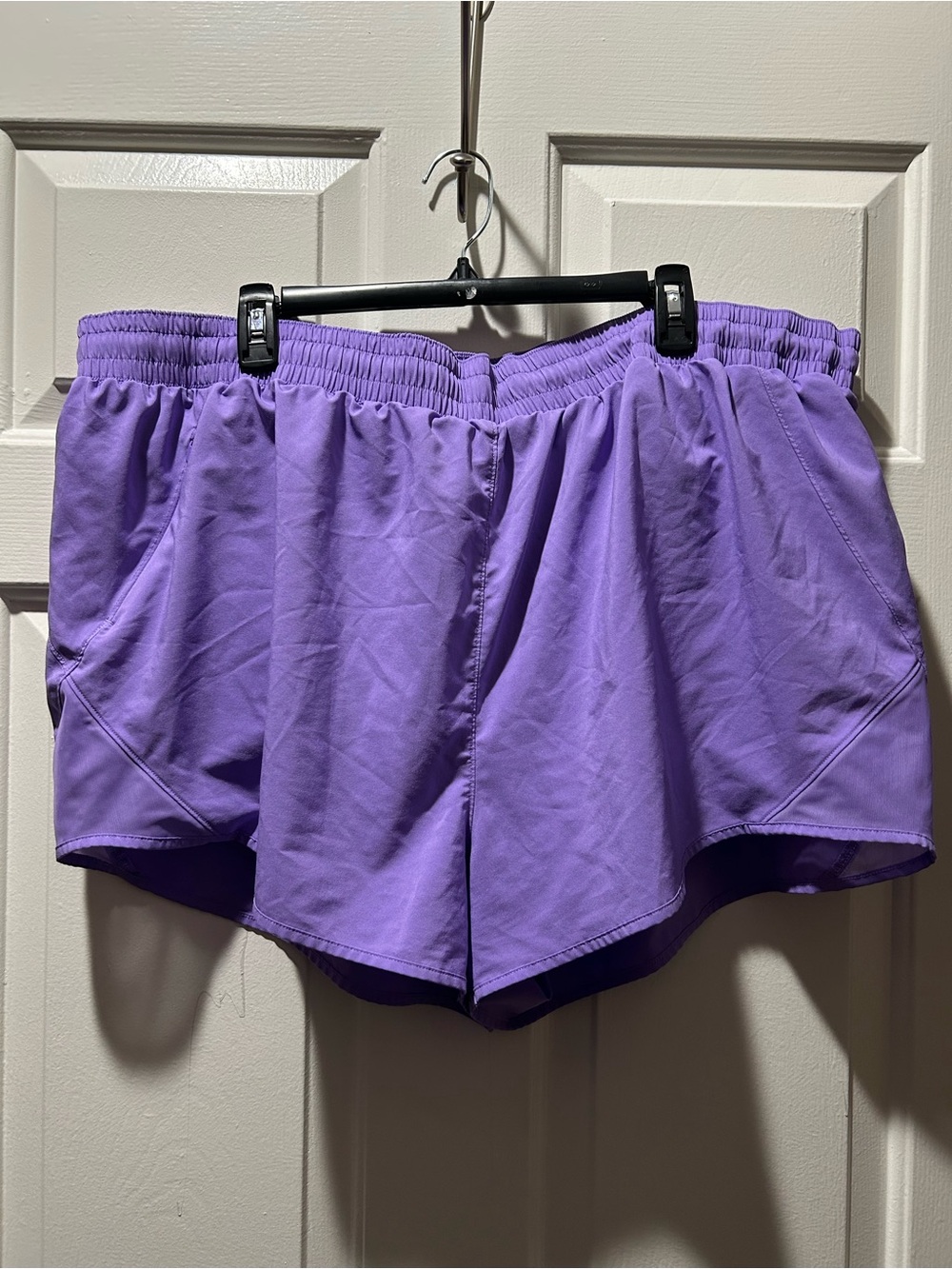 All In Motion Lavender Athletic Shorts with Elastic Waistband and Mesh Accent
